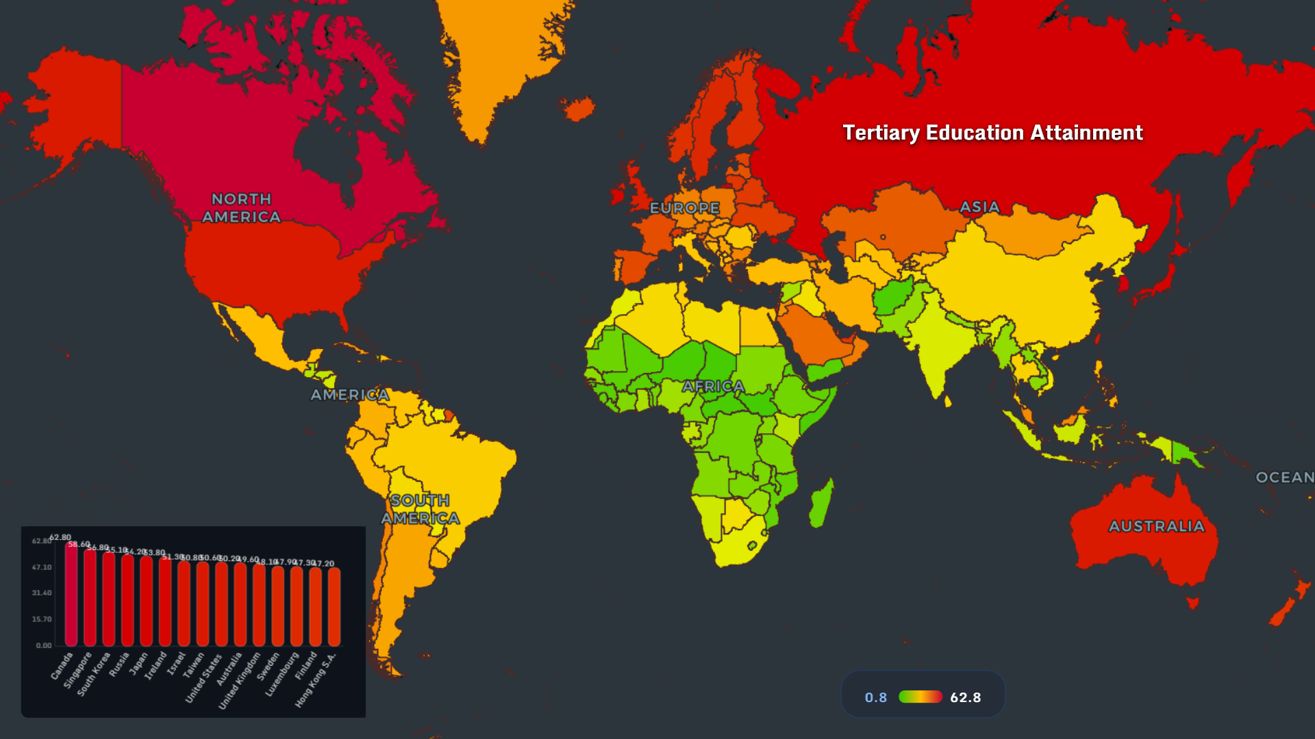 Tertiary education attainment map